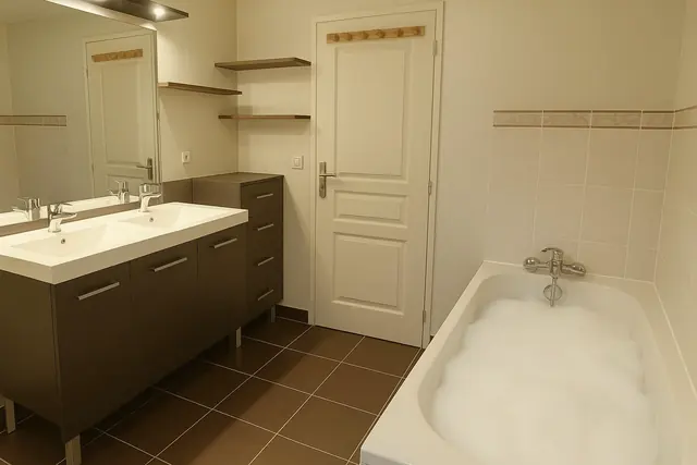 La double vasque et la baignoire